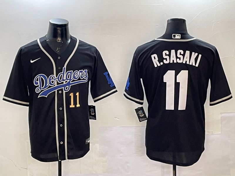Men Los Angeles Dodgers #11 R.Sasaki Black Fashion Game 2025 Nike MLB Jersey style 23->cincinnati reds->MLB Jersey